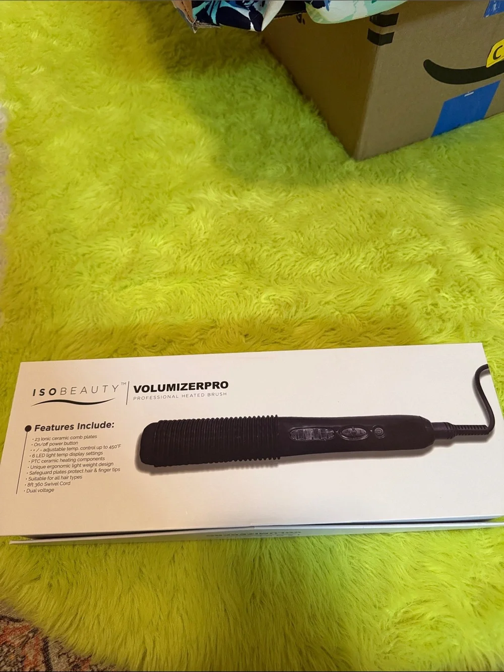 NIB Isobeauty Black Volumizer Professional Heated Hair Brush